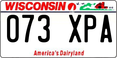 WI license plate 073XPA