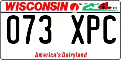 WI license plate 073XPC