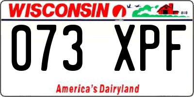 WI license plate 073XPF