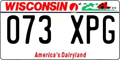WI license plate 073XPG