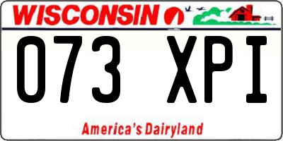 WI license plate 073XPI