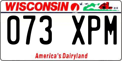 WI license plate 073XPM