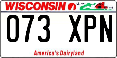 WI license plate 073XPN
