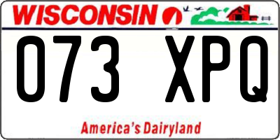 WI license plate 073XPQ
