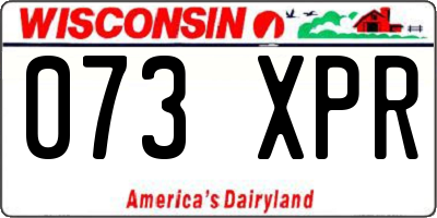 WI license plate 073XPR