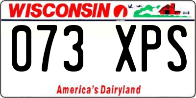 WI license plate 073XPS