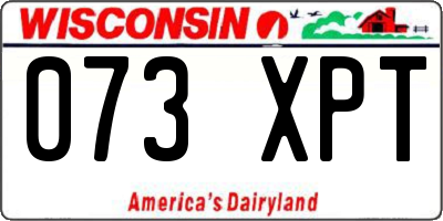 WI license plate 073XPT