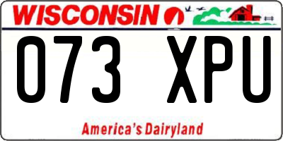 WI license plate 073XPU