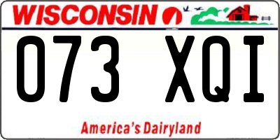 WI license plate 073XQI