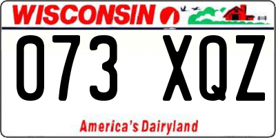 WI license plate 073XQZ