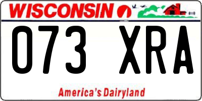 WI license plate 073XRA
