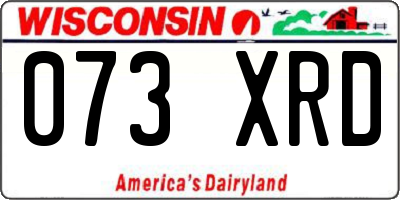 WI license plate 073XRD