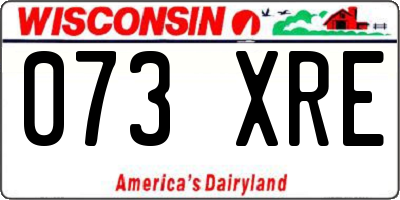 WI license plate 073XRE