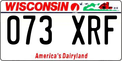 WI license plate 073XRF