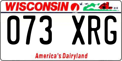 WI license plate 073XRG