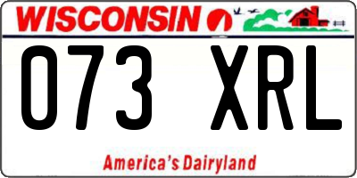 WI license plate 073XRL
