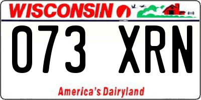 WI license plate 073XRN