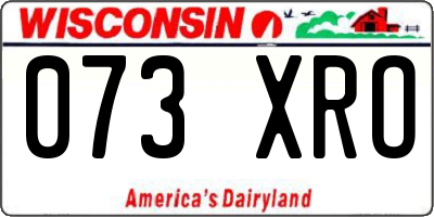 WI license plate 073XRO
