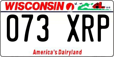 WI license plate 073XRP