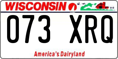 WI license plate 073XRQ