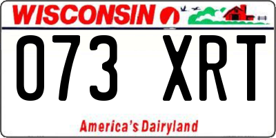 WI license plate 073XRT
