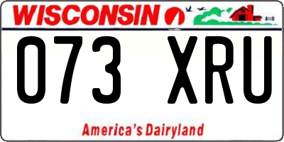 WI license plate 073XRU