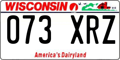 WI license plate 073XRZ