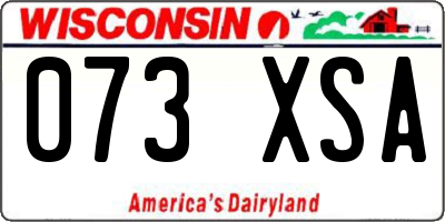 WI license plate 073XSA