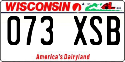 WI license plate 073XSB
