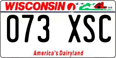 WI license plate 073XSC