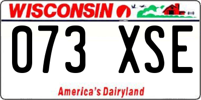 WI license plate 073XSE