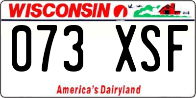 WI license plate 073XSF