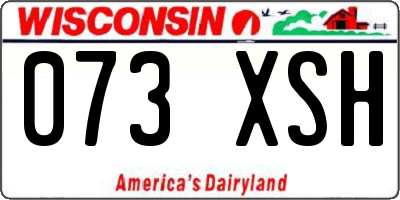 WI license plate 073XSH