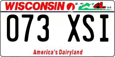 WI license plate 073XSI