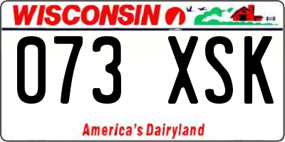 WI license plate 073XSK