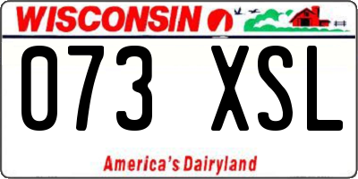WI license plate 073XSL