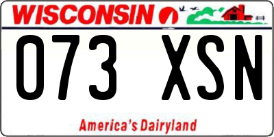 WI license plate 073XSN