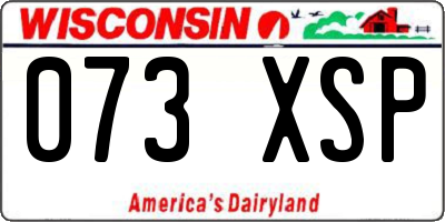 WI license plate 073XSP