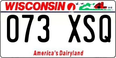 WI license plate 073XSQ