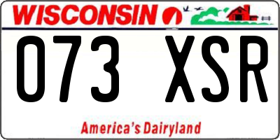 WI license plate 073XSR