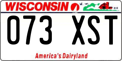 WI license plate 073XST