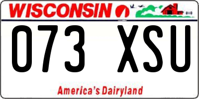 WI license plate 073XSU