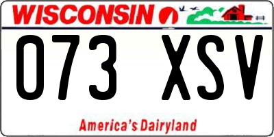 WI license plate 073XSV