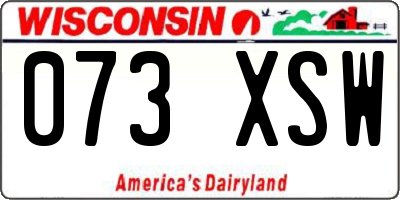 WI license plate 073XSW