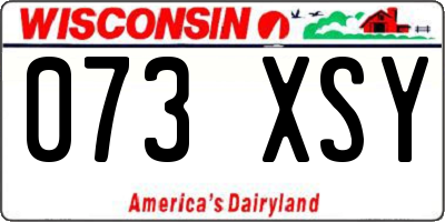 WI license plate 073XSY