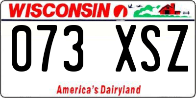 WI license plate 073XSZ