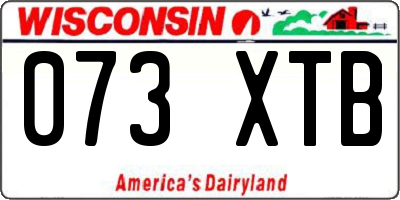 WI license plate 073XTB