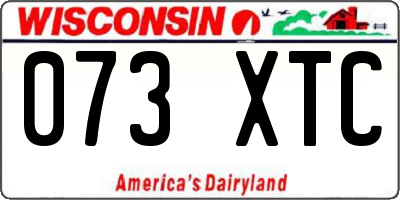 WI license plate 073XTC