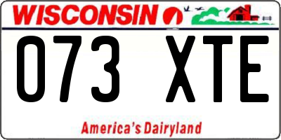 WI license plate 073XTE