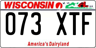 WI license plate 073XTF